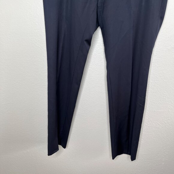 Hugo Boss Mens Navy Blue Virgin Wool Dress Suit Pants Size 36R - Picture 4 of 14